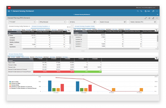 screenshot of Infor Demand Planning